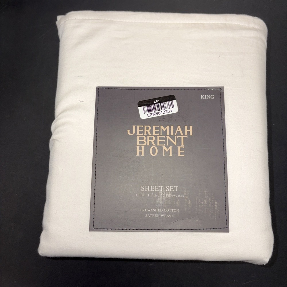 Jeremiah Brent Home Cotton Sateen Weave 4 Piece Sheet Set Size King 20727